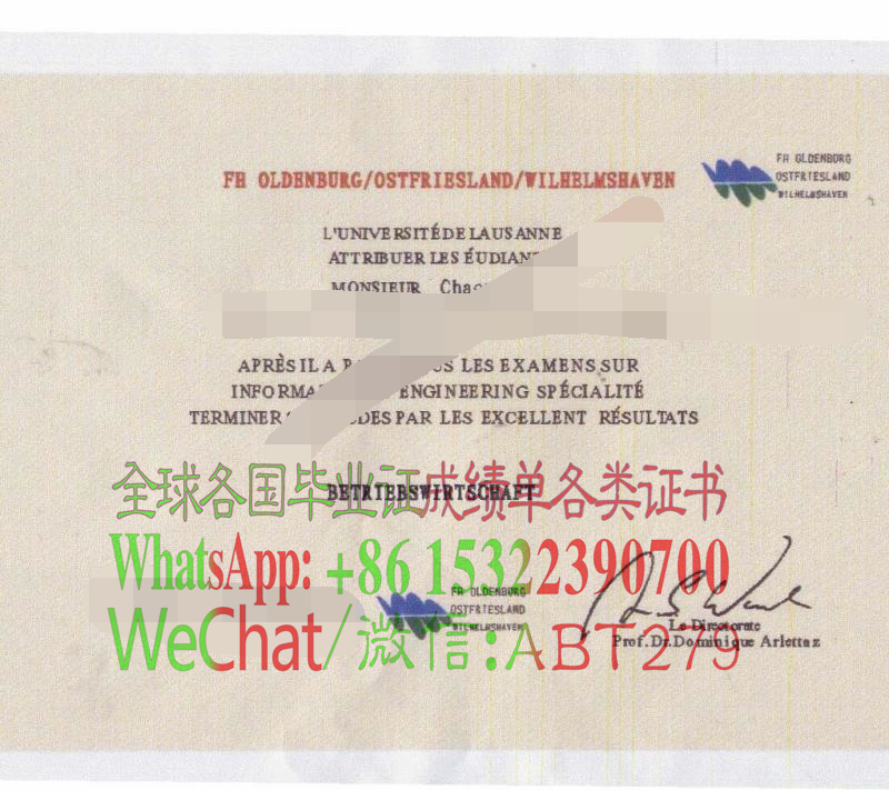 奥登堡东弗里斯兰大学学位证书高仿制作 奥登堡东弗里斯兰大学学位证书高仿制作